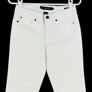 Calvin Klein Jeans Women's White Skinny Cropped Jeans Size 2 Stretch Low Rise